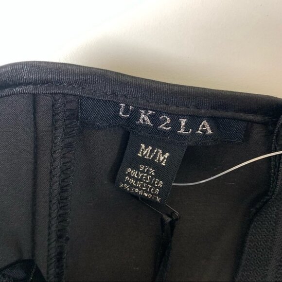 NWT UK2LA Cheetah Animal Print Black Strapless Corset - Picture 4 of 7